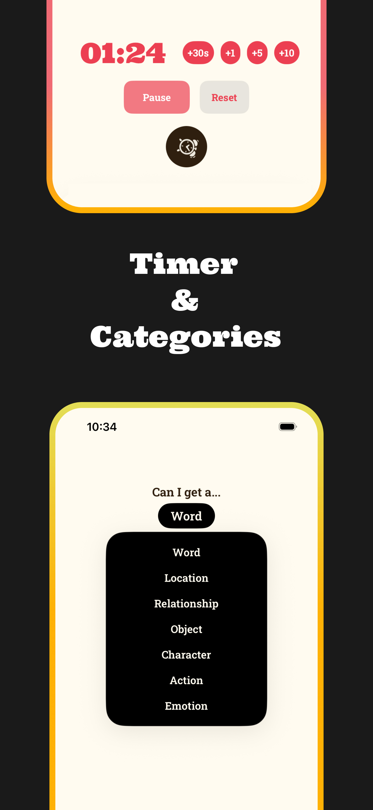 Bunny Bunny Buddy timer and categories