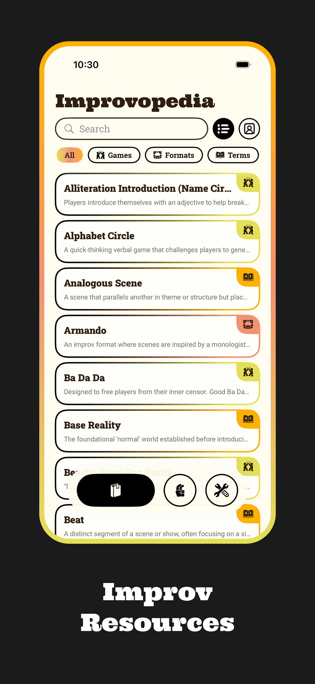 Bunny Bunny Buddy improv resources